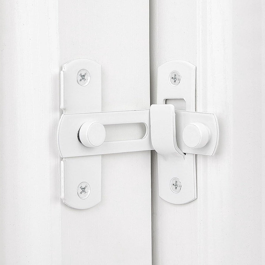 4-piece package - Sliding bolt - Stainless steel bolt - Safety lock (white)