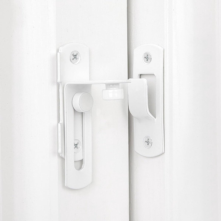 4-piece package - Sliding bolt - Stainless steel bolt - Safety lock (white)