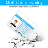 2-pack clear horizontal name labels - badge ID holders - clear ID holders soft - for nurses, doctors, teachers and offices - Top-Down View