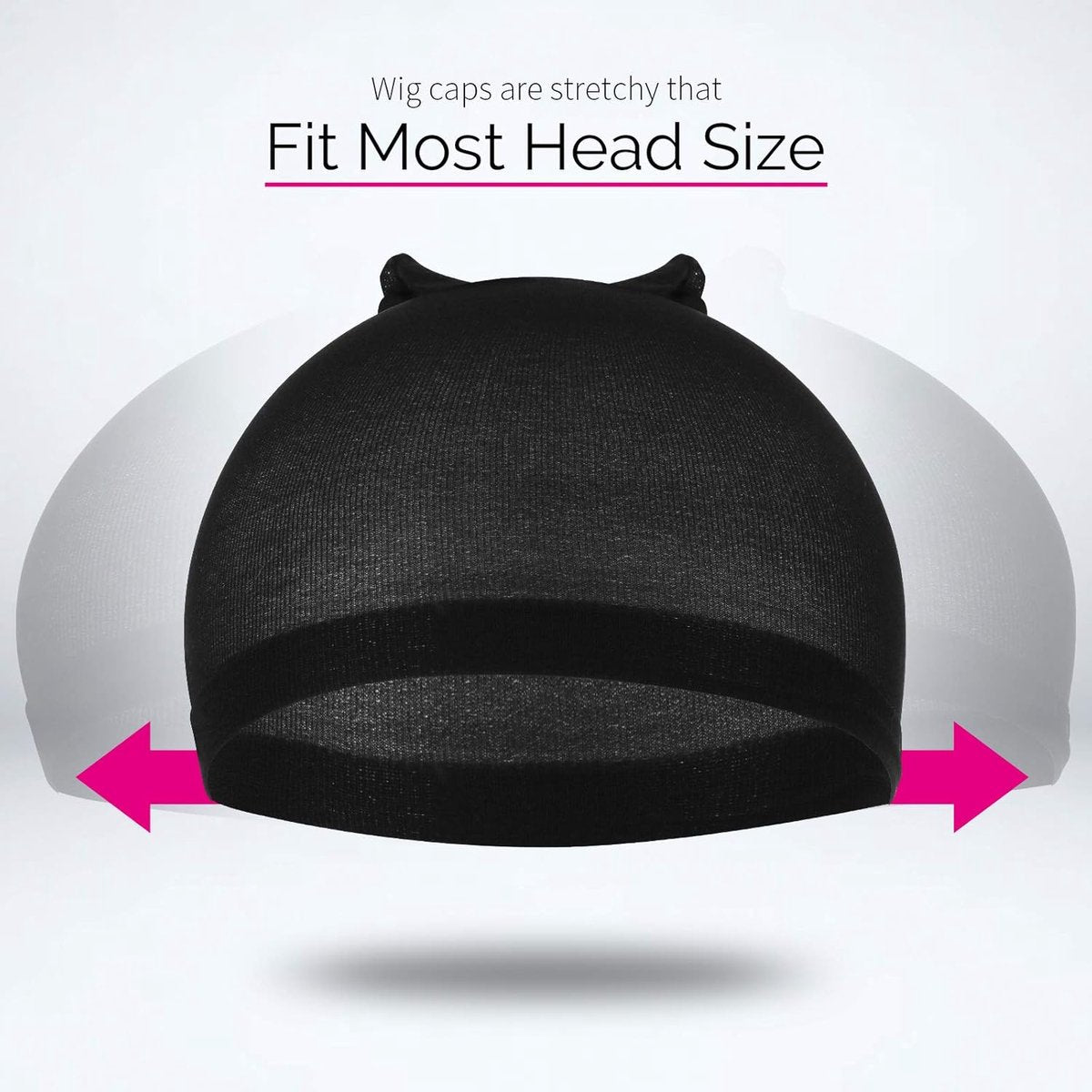 6-Pack Wig Caps - Black Elastic Wig Caps - Suitable for women, girls and children.