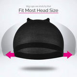 6-Pack Wig Caps - Black Elastic Wig Caps - Suitable for women, girls and children.