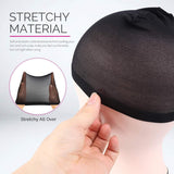 6-Pack Wig Caps - Black Elastic Wig Caps - Suitable for women, girls and children.