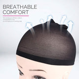 6-Pack Wig Caps - Black Elastic Wig Caps - Suitable for women, girls and children.