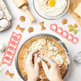 Set of Two Mini Cookie Cutters - 2.5cm Dog Bone Cookie Cutter, Dog Paw Cookie Cutter, Homemade Dog Biscuits, Snacks, Cakes & Cookies (Morandi Pink)