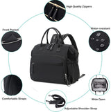 Convertible Diaper Bag - Wide Opening - 14 Pockets - Stylish - Baby Changing Bag - with Stroller Buckle - Diaper Bag - Waterproof (Black)
