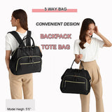 Convertible Diaper Bag - Wide Opening - 14 Pockets - Stylish - Baby Changing Bag - with Stroller Buckle - Diaper Bag - Waterproof (Black) - Rear View