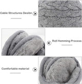 Earmuffs - Fleece Earmuffs - Knitted Earmuffs - Earmuffs for Adults - Warm Earmuffs - Warm Winter Earmuffs - Foldable - Unisex, Suitable for Outdoor Activities (Gray) - Side View