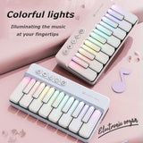 Mini Keyboard Piano - Piano for Kids - Toys for Children - Educational Toys - Portable Pocket Piano - White - Front View