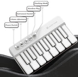 Mini Keyboard Piano - Piano for Kids - Toys for Children - Educational Toys - Portable Pocket Piano - White - Side View