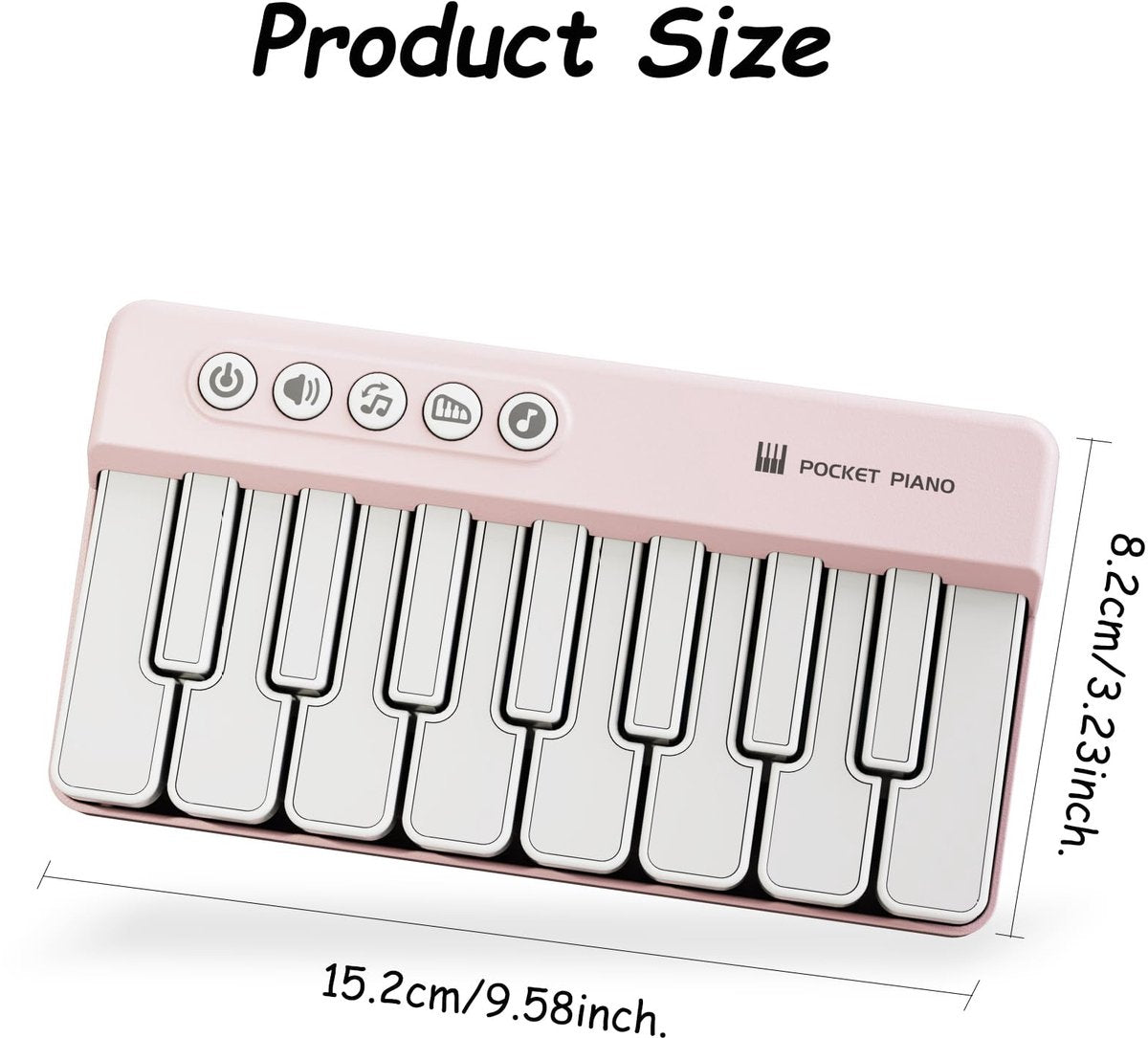 Mini Keyboard Piano - Piano for Kids - Toys for Children - Educational Toys - Portable Pocket Piano - White