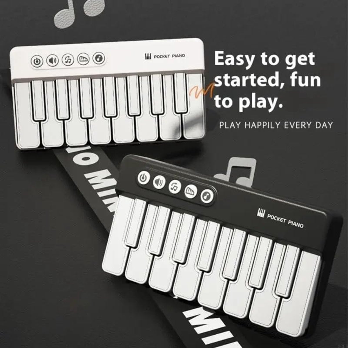 Mini Keyboard Piano - Piano for Kids - Toys for Children - Educational Toys - Portable Pocket Piano - White