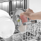 Dishwasher Basket for Small Items - Stainless Steel with 3 Buckles - Dishwasher Basket with Fine Mesh - Odorless - Round Shape - Scratch Resistant - Dishwasher Basket - Top-Down View