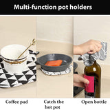 Set of 6 - Oven Mitts and Heat Resistant Mat - Microwave Gloves and Heat Resistant Oven Mat - Cooking Specific - Side View
