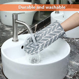 Set of 6 - Oven Mitts and Heat Resistant Mat - Microwave Gloves and Heat Resistant Oven Mat - Cooking Specific - Top-Down View