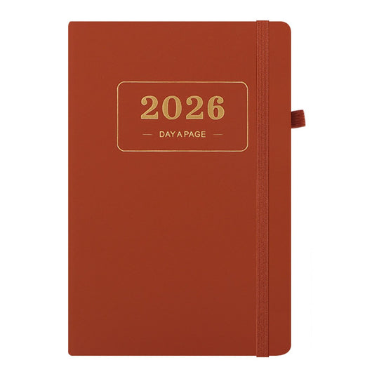2026 Daily Planner  2026 Adult Agenda  1 Day on 1 Page  365 Day Planner & Notebook  14.0*20.8cm  Brown