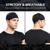 5-Pack Running Headbands for Men - Sports Headbands for Men, Sweat-Wicking - Suitable for Running, Cycling, Basketball, Yoga and Fitness Training - Elastic Unisex Headbands - Front View