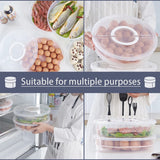 Versatile Storage Box - with Lid and Handle - Egg Carton - Holds 30 Cake Eggs - 12/3.5 Inches - Perfect for Cheesecake, Corn Pie, Fruit - White and Clear (One) - Top-Down View