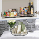 Set of two rotating storage racks (27+23.5 cm) - Rotating spice rack, rotating rack for refrigerator cabinet, rotating shelf for cupboard - Suitable for various storage spaces - Cosmetics storage - Top-Down View