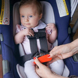 Car Seat Buckle Release Tool - Easily releases child seat buckles - Simple tool for parents, grandparents, and older children - Top-Down View