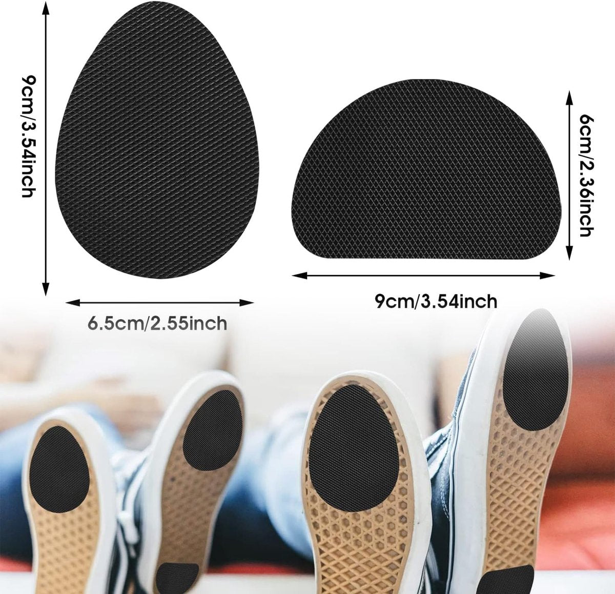 4 pairs of non-slip insoles - non-slip rubber insoles for soles - self-adhesive insoles - unisex insoles - noise-reducing sole pads