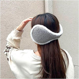 Earmuffs - Windproof and warm earmuffs - Extra thick earmuffs - Winter outdoor essentials (Beige) - Top-Down View