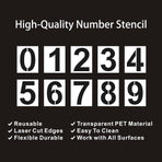 Number Stencil Set - Address Stencils 0-9 - Reusable Plastic Number Stencils - Cake Stencils - Paint by Number Stencils 6 inch