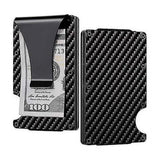 Wallet - Credit Card Holder - Men's Wallet - Minimalist Ultra-Thin Men's Wallet - Aluminum Alloy Material - Black - Front View