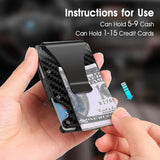 Wallet - Credit Card Holder - Men's Wallet - Minimalist Ultra-Thin Men's Wallet - Aluminum Alloy Material - Black - 45-Degree Angle