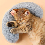 Pet Cushion - Soft Plush Pet Cushion - Cute Patterned Pet Mat - Comfortable Neck Support - Suitable for Cats and Dogs - Blue