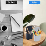 2-pack magnetic pen holder - magnetic marker holder - whiteboard - refrigerator - marker holder for metal surfaces (black and white) - Side View