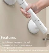 Shower Handle with Suction Cup Bathroom - Suitable for shower and toilet - Moisture-resistant - Non-slip - Safety handle - Removable - Wall bracket - Handle for the elderly and children - 35 CM - Side View