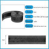 Floor Cable Cover - 20 ft Cord Protector Hook and Loop Storage Sleeve - Used to protect cables and prevent tripping over cords - Top-Down View