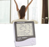 HTC-1 Home Thermometer with Electronic Alarm Clock - Creative Thermometer and Hygrometer with Large Screen - Portable Visual Alarm Clock - Top-Down View