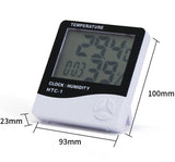 HTC-1 Home Thermometer with Electronic Alarm Clock - Creative Thermometer and Hygrometer with Large Screen - Portable Visual Alarm Clock - 45-Degree Angle