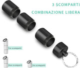 Small Pill Boxes (2-piece) - Keychain - Travel Metal - Pill Dispenser - Convenient Pill Storage - Side View