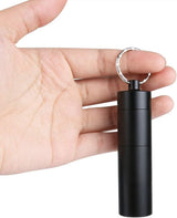 Small Pill Boxes (2-piece) - Keychain - Travel Metal - Pill Dispenser - Convenient Pill Storage - Rear View