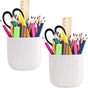 Pencil Holder - Self-Adhesive Wall Pencil Holder - Highlighter - Writing Tool Organizer - Storage - Whiteboard - Home Office - White - Set of 2
