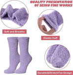 5 Pairs of Women's Fleece Socks - Comfortable and Soft - Warm Winter Socks - Soft microfiber socks, suitable for lounging and sleeping at home.