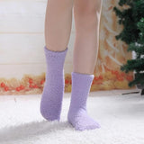 5 Pairs of Women's Fleece Socks - Comfortable and Soft - Warm Winter Socks - Soft microfiber socks, suitable for lounging and sleeping at home. - Side View