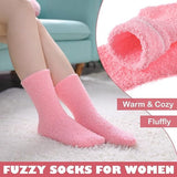 5 Pairs of Women's Fleece Socks - Comfortable and Soft - Warm Winter Socks - Soft microfiber socks, suitable for lounging and sleeping at home.