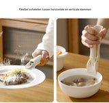 Bowl Clamp - Anti-burn Clamp - Plate Lifter - Kitchen Clamp - Baking Tray Steam Clamp - Beige - Front View