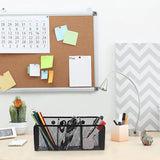 Pen Holder - Mesh Storage Basket with Extra Strong Magnets - Freezer Safe - Whiteboard - Cabinet Accessory - Office Supplies Organizer - Front View
