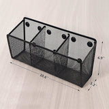 Pen Holder - Mesh Storage Basket with Extra Strong Magnets - Freezer Safe - Whiteboard - Cabinet Accessory - Office Supplies Organizer - 45-Degree Angle