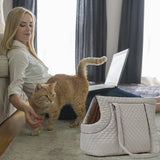 Pet Carrier - Small Portable Pet Carrier - Lightweight Cotton Winter Pet Carrier - Take Your Pet With You - Suitable for Cats, Puppies and Kittens - Top-Down View