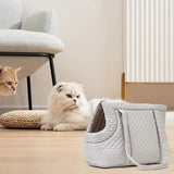 Pet Carrier - Small Portable Pet Carrier - Lightweight Cotton Winter Pet Carrier - Take Your Pet With You - Suitable for Cats, Puppies and Kittens - 45-Degree Angle