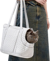 Pet Carrier - Small Portable Pet Carrier - Lightweight Cotton Winter Pet Carrier - Take Your Pet With You - Suitable for Cats, Puppies and Kittens - Rear View