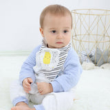 5-pack waterproof triangular baby bandanas - for boys and girls - fashionable cotton unisex bibs - Side View