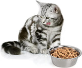 4-Pack Stainless Steel Food and Water Bowls for Cats and Dogs - Pet Food and Water Bowls - Pet Bowls - For Large, Medium, and Small Dogs - Kitten Bowls - Puppy Bowls - Side View