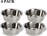 4-Pack Stainless Steel Food and Water Bowls for Cats and Dogs - Pet Food and Water Bowls - Pet Bowls - For Large, Medium, and Small Dogs - Kitten Bowls - Puppy Bowls - Rear View