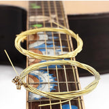 Guitar Strings - 6 Strings - Rust Resistant and Durable - Clear Tone - Folk Guitar Strings - Folk Guitar Steel Strings (Copper Strings) - Top-Down View
